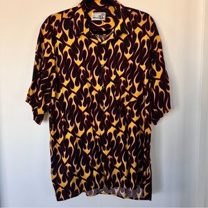 Men's Bold Flame Pattern Casual Shirt